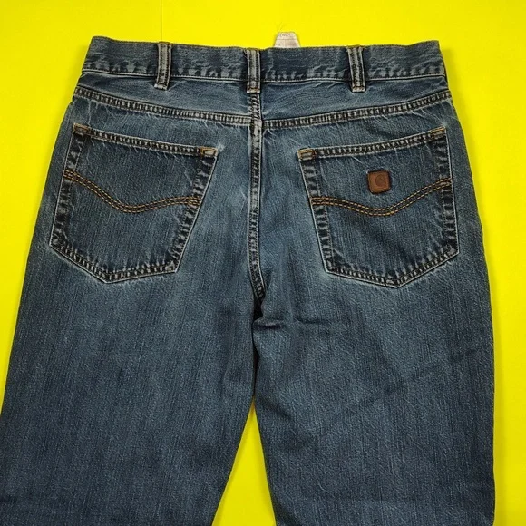 Carhartt Men's Jeans Size 33x32 Loose Fit Denim Blue Jean Workwear - Picture 11 of 12